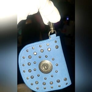 FREE PEOPLE SUEDE STUDDED COIN PURSE EUC